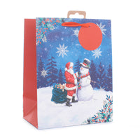 Gift Bag Santa & Snowman Medium 12pk