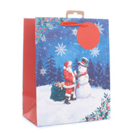 Gift Bag Santa & Snowman Extra Large 12pk