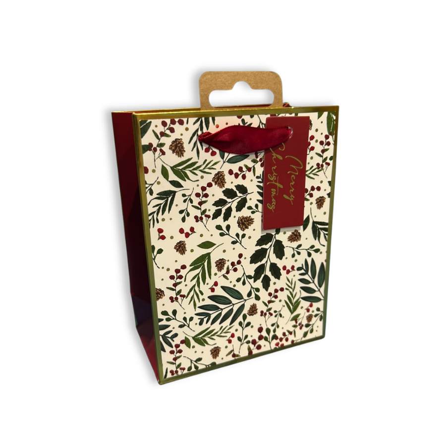 Christmas Foliage Gift Bag Small 12pk