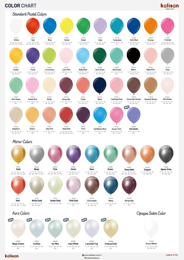 Kalisan Colour Chart