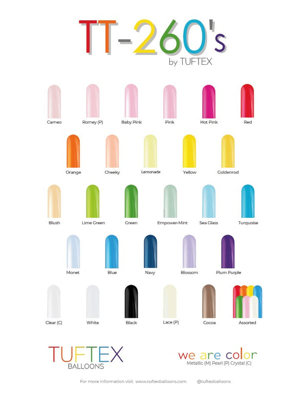 Tuftex 260s Colour Chart