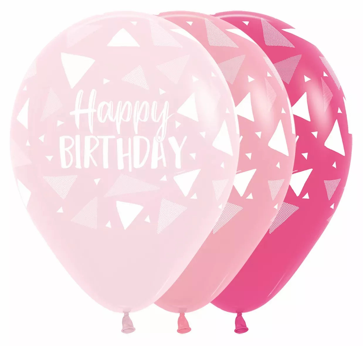 Sempertex Birthday Triangles Pink Latex 12pk