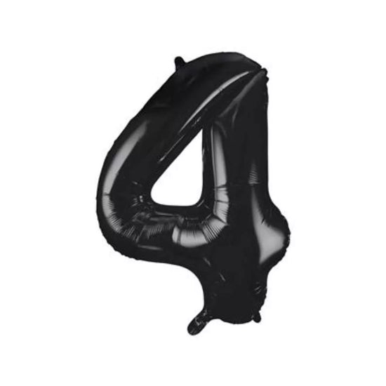 Unique Foil Balloon Black 34" Number 4
