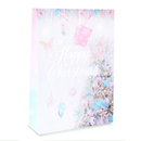 Gift Bag Happy Christmas Pink Medium Portrait 12pk