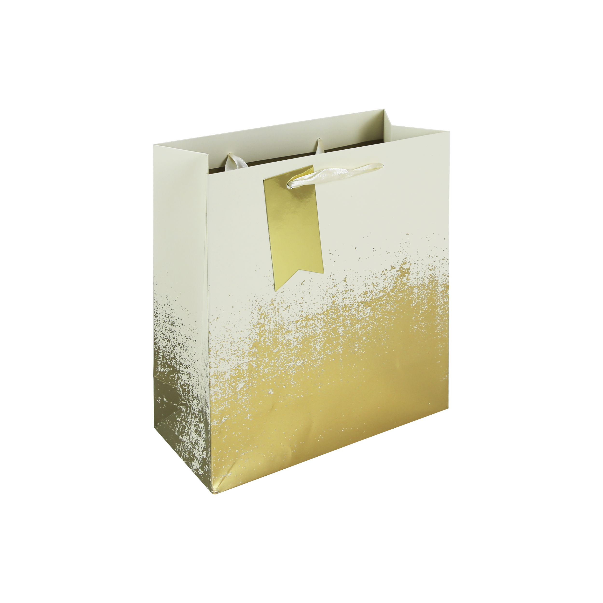 Cream & Gold Distressed Medium Gift Bag 6pk