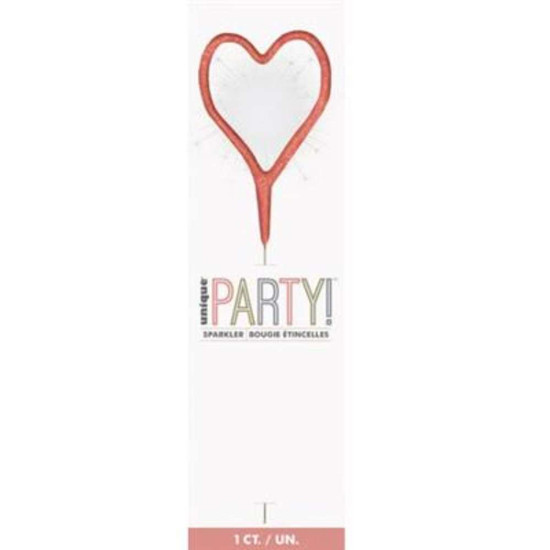Unique Party Candle Sparkler Rose Gold Heart 7