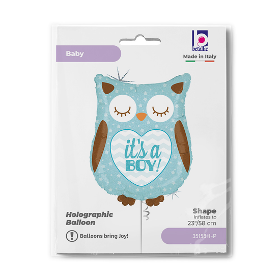 It's A Boy Owl 26" Foil Balloon