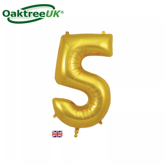 Oaktree Foil Balloon Gold 34" Number 5