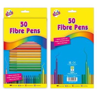 50 Colouring Pens Fine Tip Fibre