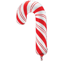 Foil Balloon 35" Shape Candy Cane Red & White