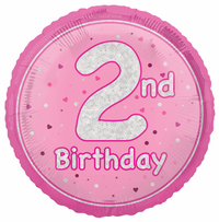 Unique Foil Balloon Pink Glitz Age 2 18"