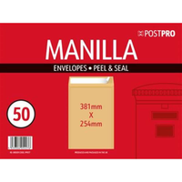 50pk Redfield Envelopes 254x381mm Manilla