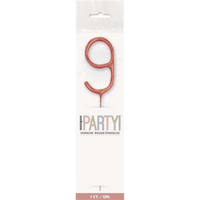 Unique Party Candle Sparkler Number 9 Rose Gold 7