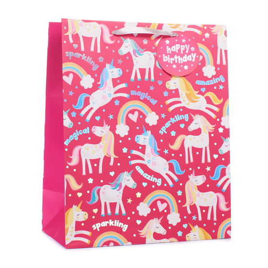 Tiger Feet Gift Bag Unicorn Large 6pk