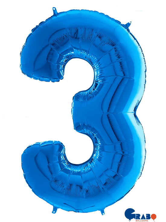 Grabo Foil Balloon Blue 26" Number 3