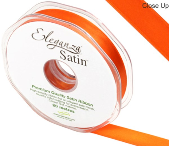 Eleganza Satin Ribbon Orange 15mm x 20m