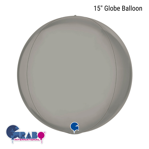 Grabo Foil Balloon Platinum Pure Globe 15"