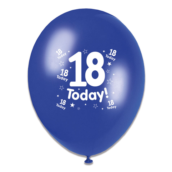 Age 18 Male Latex Balloons 6 x 8pk