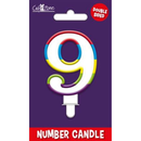 Giftzone Party Candle Number 9 Glitter Rainbow
