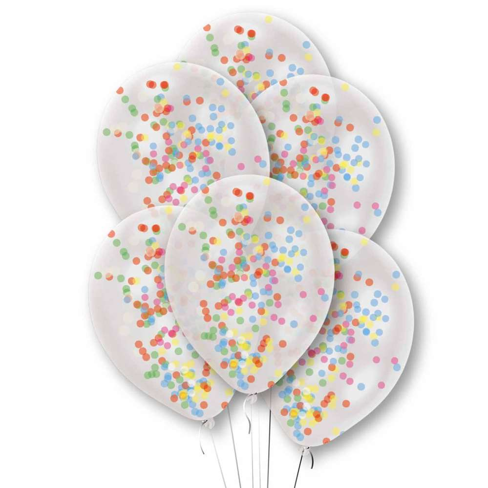Anagram Coloured Confetti 11" Latex Balloon 6pk