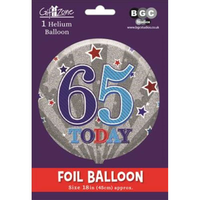 18" Foil Balloon Birthday Age 65 Male