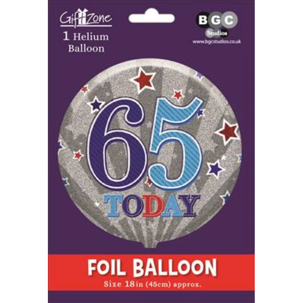18" Foil Balloon Birthday Age 65 Male