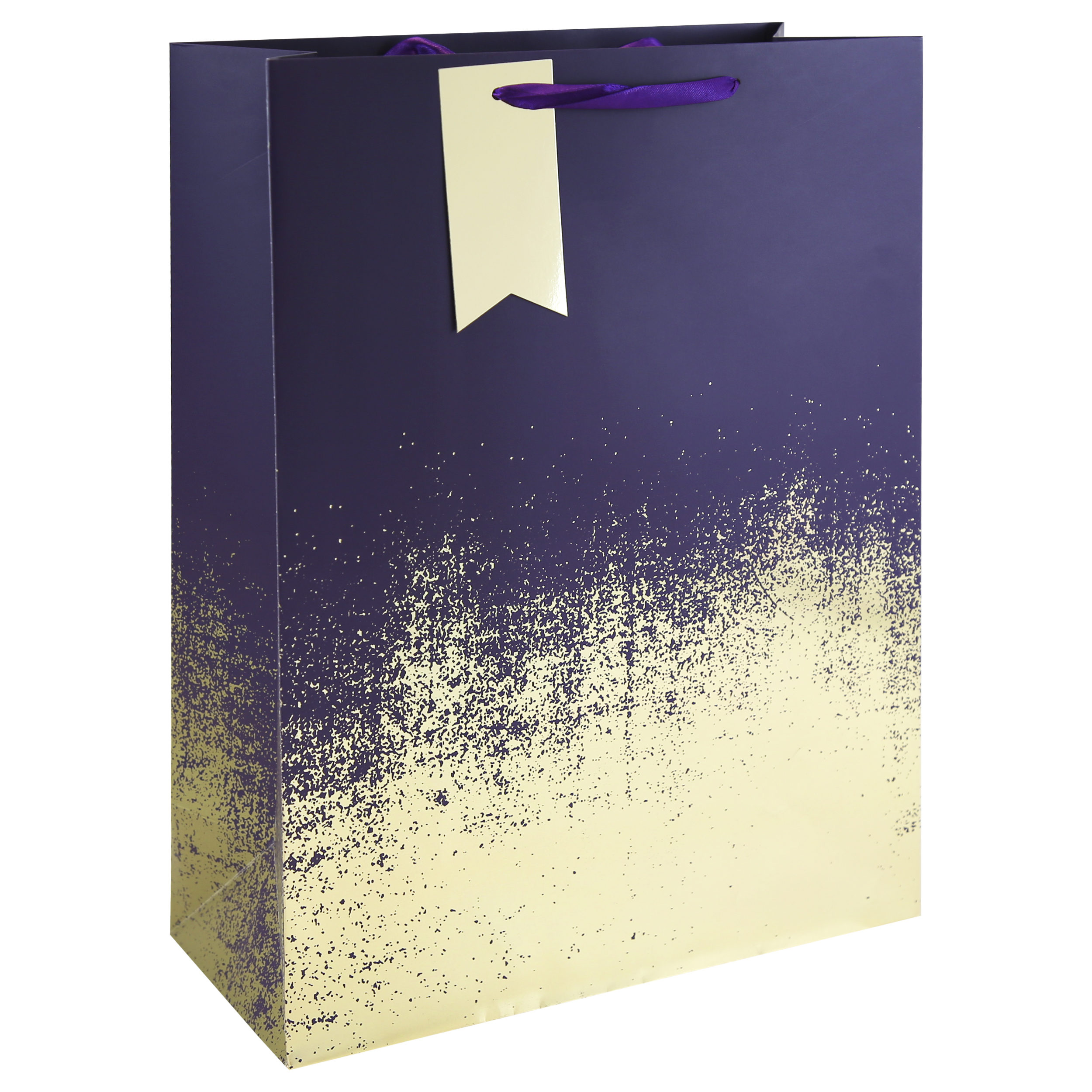 Distressed Purple & Gold Gift Bag Extra Large 6pk