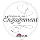 Anagram Foil Balloon 18" Round White Hearts