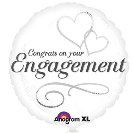 Anagram Foil Balloon 18" Round White Hearts
