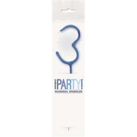 Unique Party Candle Sparkler Number 3 Blue 7