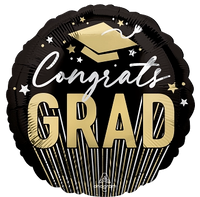 Anagram Foil Balloon Stripes On Stripes Grad 17