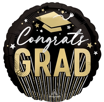 Anagram Foil Balloon Stripes On Stripes Grad 17