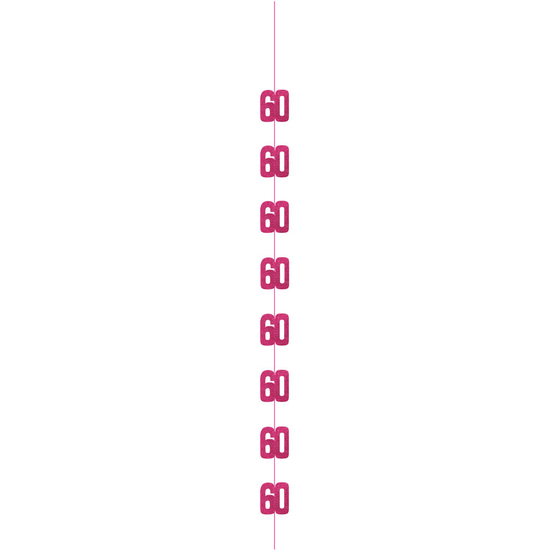 5ft Hanging D cor Age 60 Glitz Pink