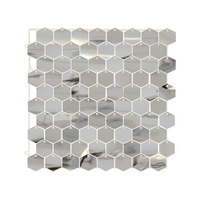 Oaktree Sequin Wall Panel Hexagon Silver 30cm