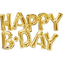 Foil Balloon Phrase Happy B-Day In Gold 30