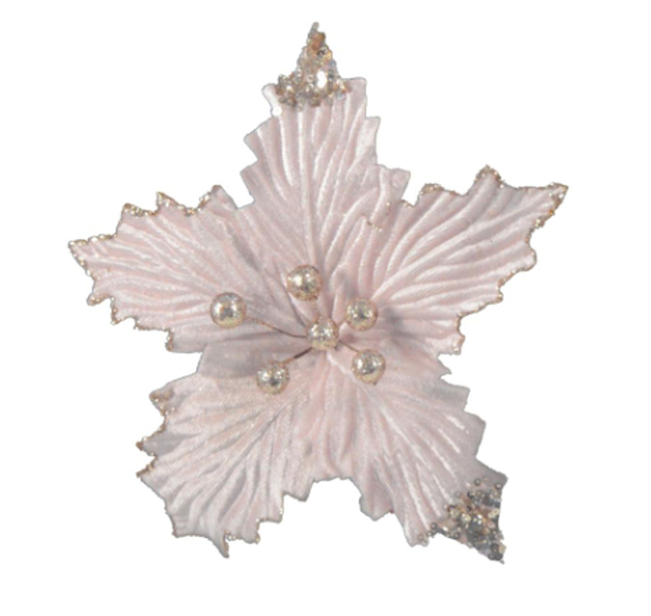 Poinsettia Decoration Pink/Champagne 25cm