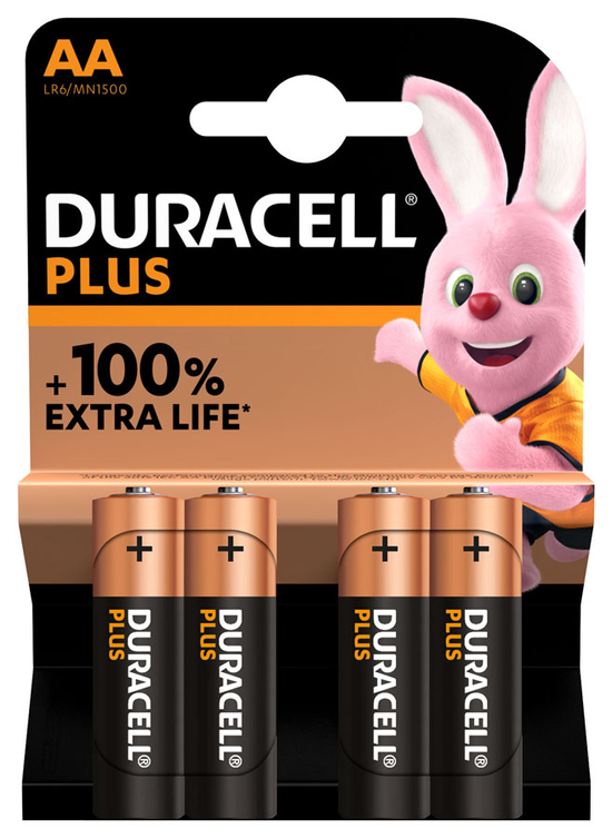 Duracell 4 Pack Batteries AA