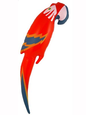 Colorful inflatable parrot toy from Henbrandt, 48cm long, made of durable inflatable material, perfect for pool or party decorations.