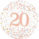 Oaktree Fizz Age 20 Rose Gold 18" Foil Balloon