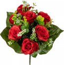 Eleganza Rose & Eucalyptus Bush Red 35cm