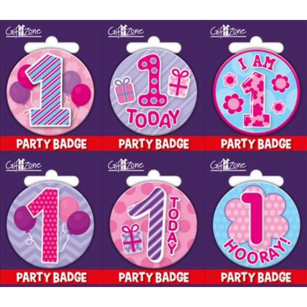 Giftzone Small Badges Age 1 Female