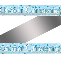Oaktree Banner On Your Christening Blue 9ft