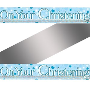 Oaktree Banner On Your Christening Blue 9ft