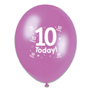 6 x 8pk Latex Balloons Birthday Age 10
