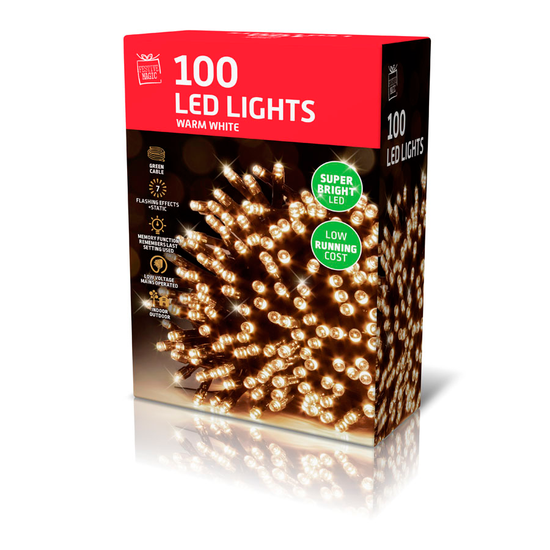 Uncle Bills 100 Pack LED Lights Warm White