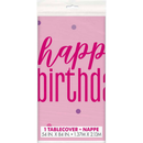 Unique Tablecover Pink Glitz Birthday 54" x 84