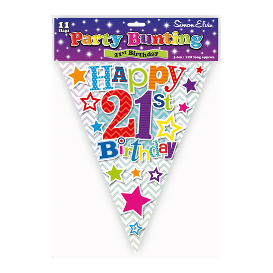 Happy 21st Birthday Flag Bunting 12ft