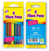Fine Tip Fibre Colouring Pens 8pk