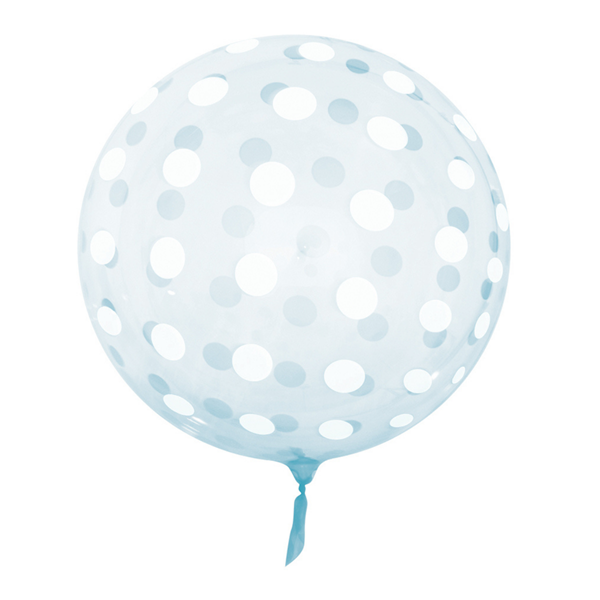 Blue Polka Dot 18"-22" Sphere Vortex Balloon