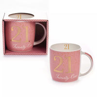 Pink Tiger Feet Mug for age 21, featuring playful tiger paw designs, made by Tiger Feet, shown in the image.